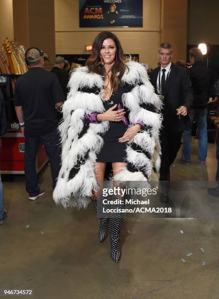 Karen Fairchild of Little Big Town attends the 53rd Academy of Country Music Awards at MGM Grand Garden Arena on April 15, 2018 in Las Vegas, Nevada.
