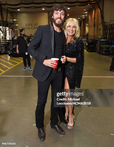 Chris Janson and Kelly Lynn attend the 53rd Academy of Country Music Awards at MGM Grand Garden Arena on April 15, 2018 in Las Vegas, Nevada.