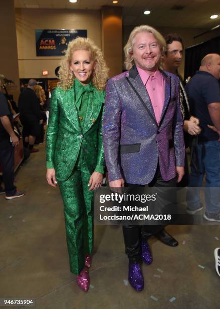 Kimberly Schlapman and Phillip Sweet attend the 53rd Academy of Country Music Awards at MGM Grand Garden Arena on April 15, 2018 in Las Vegas, Nevada.