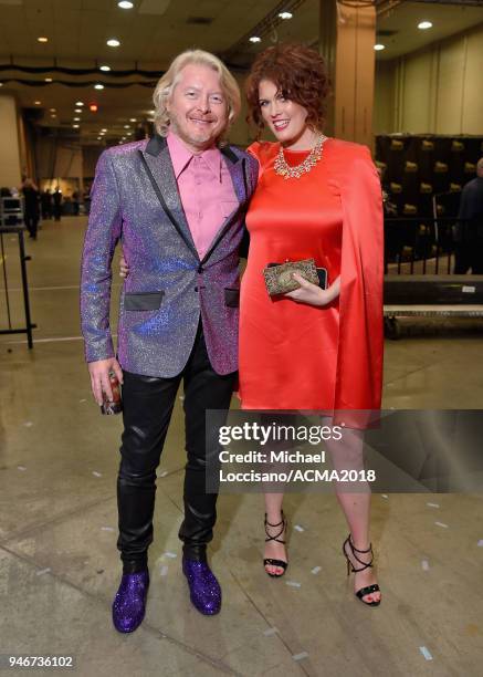 Philip Sweet and Rebecca Arthur attend the 53rd Academy of Country Music Awards at MGM Grand Garden Arena on April 15, 2018 in Las Vegas, Nevada.