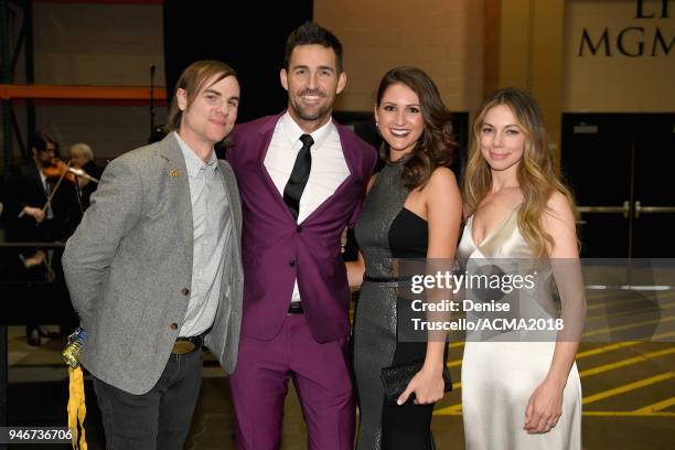 Ross Copperman, Jake Owen, Erica Hartlein, and Hayley Stommel attend the 53rd Academy of Country Music Awards at MGM Grand Garden Arena on April 15,...