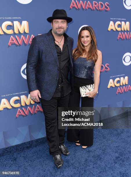 Lee Brice and Sara Reeveley attend the 53rd Academy of Country Music Awards at MGM Grand Garden Arena on April 15, 2018 in Las Vegas, Nevada.