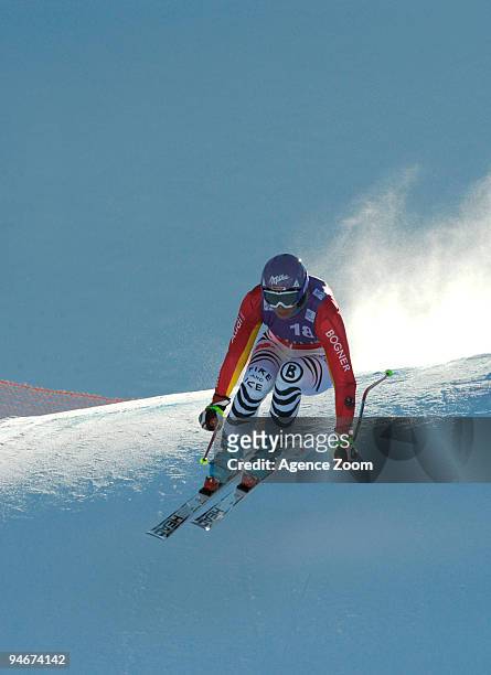 Maria Riesch of Germany during the Audi FIS Alpine Ski World Cup Women's Downhill Training on December 17, 2009 in Val d'Isere, France.