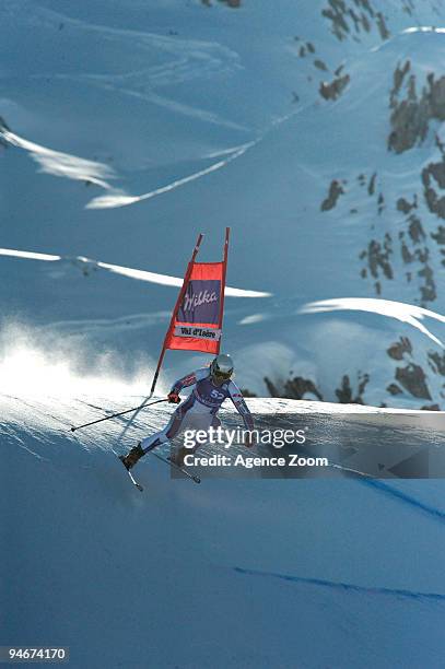 Jeromine Jeroudet of France during the Audi FIS Alpine Ski World Cup Women's Downhill Training on December 17, 2009 in Val d'Isere, France.