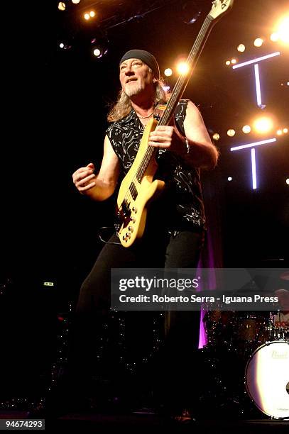 Roger Glover in concert with Deep Purple at PalaDozza on December 16, 2009 in Bologna, Italy.