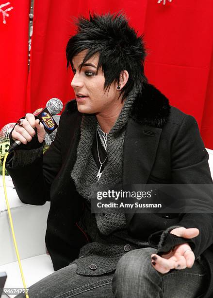 Singer Adam Lambert attends the H&M Artist Gift Lounge at Z100s Jingle Ball at Madison Square Garden on December 11, 2009 in New York City.