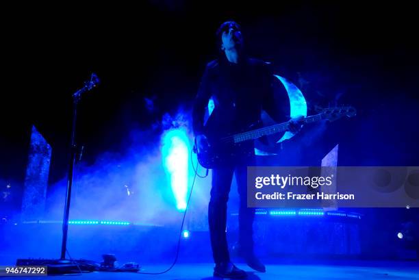 Matt McJunkins of A Perfect Circle performs onstage during the 2018 Coachella Valley Music and Arts Festival Weekend 1 at the Empire Polo Field on...