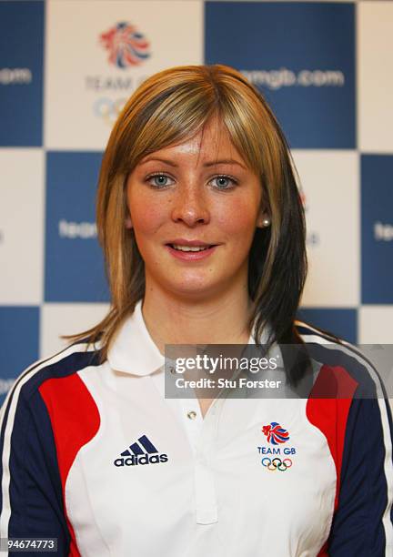 Team GB Curling Womens skip, Eve Muirhead looks on at the announcment of the Vancouver 2010 Olympic Winter Games Curling team at the Sofitel,...