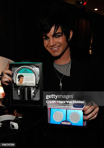 Singer Adam Lambert attends the Z100's Jingle Ball 2009 - Official H&M Artist Gift Lounge Produced by On 3 Productions at Madison Square Garden on...