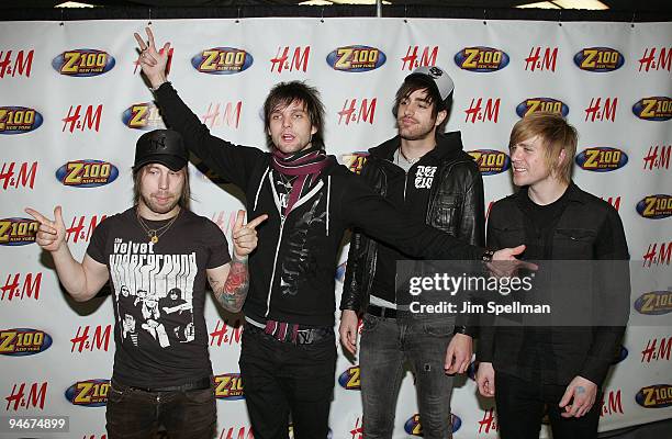 John Keefe, Martin Johnson, Paul DiGiovanni and Bryan Donahue of Boys Like Girls attend the Z100s Jingle Ball 2009 presented by H&M at Madison Square...