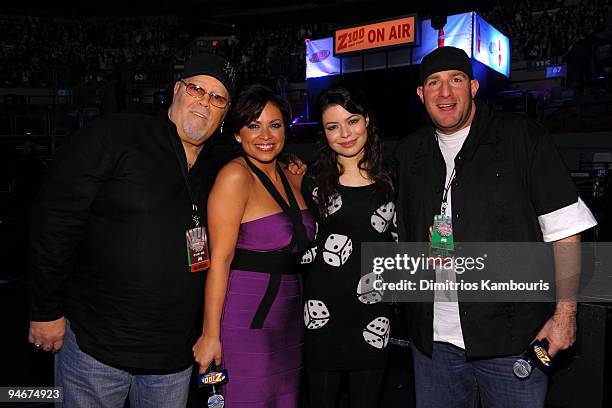 S John Bell, Carolina Bermudez, Miranda Cosgrove and JJ attend Z100's Jingle Ball 2009 presented by H&M at Madison Square Garden on December 11, 2009...