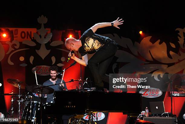 Isaac Slade of The Fray performs onstage during Z100's Jingle Ball 2009 presented by H&M at Madison Square Garden on December 11, 2009 in New York...