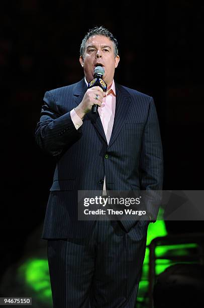 Radio personality Elvis Duran onstage during Z100's Jingle Ball 2009 presented by H&M at Madison Square Garden on December 11, 2009 in New York City.