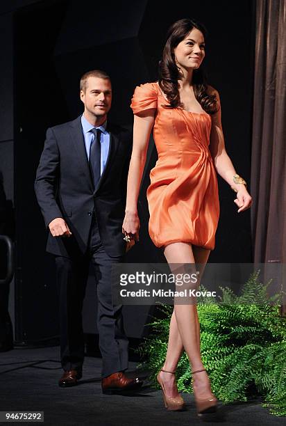 Actress Michelle Monaghan and actor Chris O'Donnell arrive at the 16th annual Screen Actors Guild awards nomination announcements held at the Pacific...