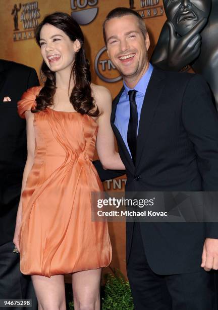 Actress Michelle Monaghan and actor Chris O'Donnell pose during the 16th annual Screen Actors Guild awards nomination announcements held at the...