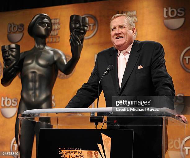 Screen Actors Guild president Ken Howard speaks during 16th annual Screen Actors Guild awards nomination announcements held at the Pacific Design...