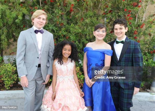 Connor Dean, Jordyn Curet, Chloe Noelle and Jax Malcolm attend the Young Entertainer Awards at The Globe Theatre at Universal Studios on April 15,...