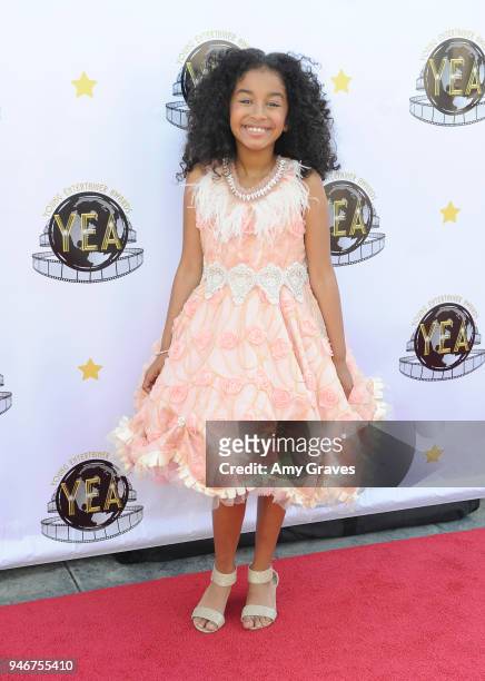 Jordyn Curet attends the Young Entertainer Awards at The Globe Theatre at Universal Studios on April 15, 2018 in Universal City, California.