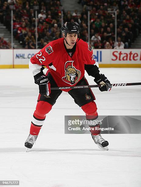 Chris Kelly of the Ottawa Senators skates against the Montreal Canadiens at Scotiabank Place on December 8, 2009 in Ottawa, Ontario, Canada.