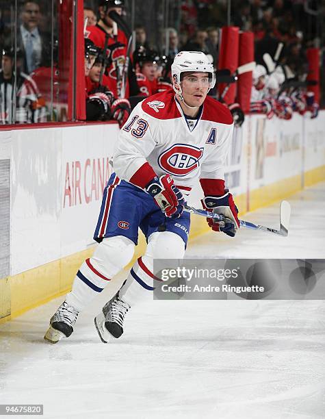 Mike Cammalleri of the Montreal Canadiens skates against the Ottawa Senators at Scotiabank Place on December 8, 2009 in Ottawa, Ontario, Canada.