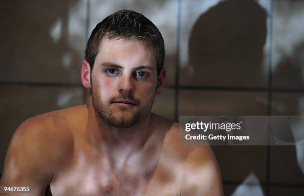 Liam Tancock poses during media previews to the Duel in the Pool at The Manchester Aquatic Centre on December 17, 2009 in Manchester, England.