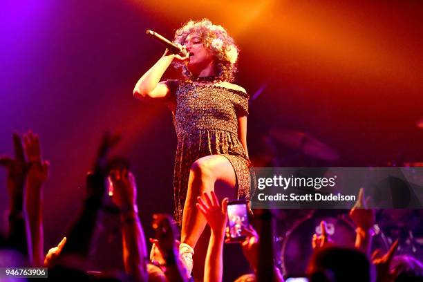 Rapper Princess Nokia performs on the Sonora stage during week 1, day 3 of the Coachella Valley Music and Arts Festival on April 15, 2018 in Indio,...