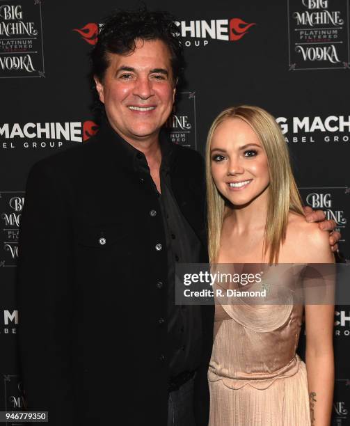 Big Machine Records CEO Scott Borchetta and Danielle Bradbery attend the 53rd Annual ACM Awards celebration with Big Machine Label Group at MGM Grand...