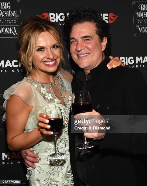 Carly Pearce and Big Machine Records CEO Scott Borchetta attend the 53rd Annual ACM Awards celebration with Big Machine Label Group at MGM Grand...