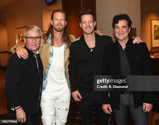 Jimmy Harnen, Brian Kelley, Tyler Hubbard, and Big Machine Records CEO Scott Borchetta attend the 53rd Annual ACM Awards celebration with Big Machine...