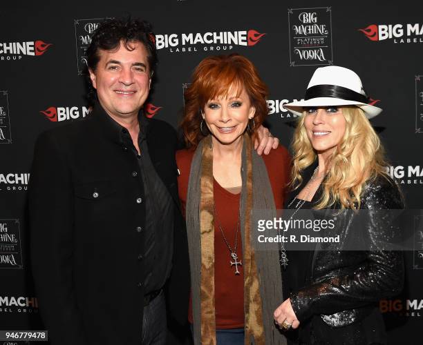 Big Machine Records CEO Scott Borchetta, Reba McEntire, and Sandi Borchetta attend the 53rd Annual ACM Awards celebration with Big Machine Label...