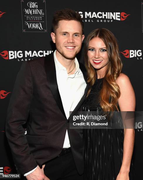 Trent Harmon and Kathleen Couch attend the 53rd Annual ACM Awards celebration with Big Machine Label Group at MGM Grand Hotel & Casino on April 15,...