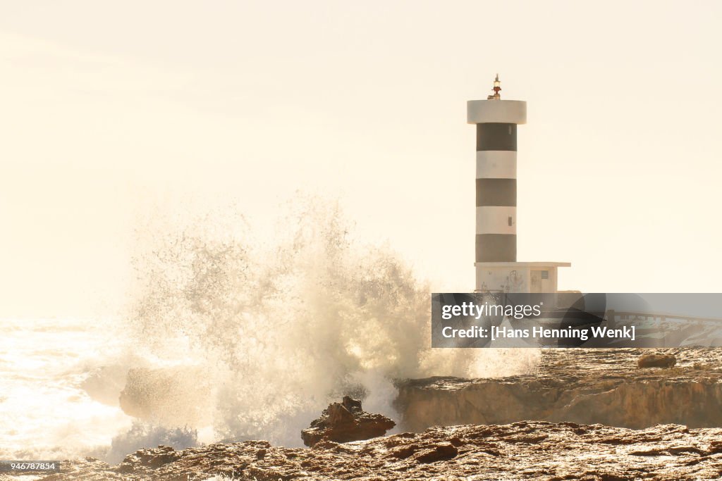 Lighthouse in storm