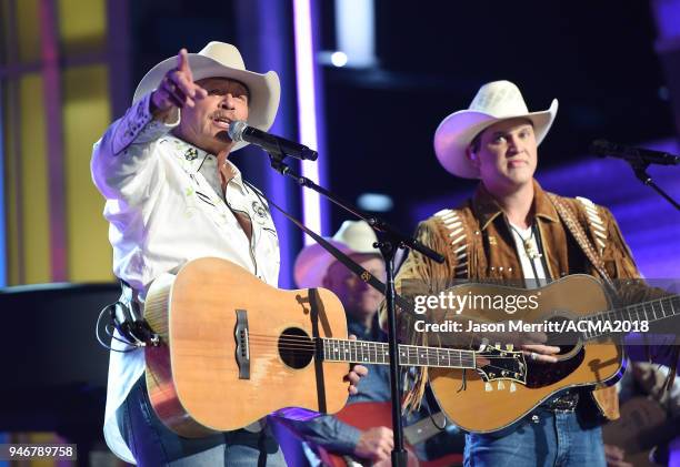 Alan Jackson performs on stage at the 53rd Academy of Country Music Awards at MGM Grand Garden Arena on April 15, 2018 in Las Vegas, Nevada.