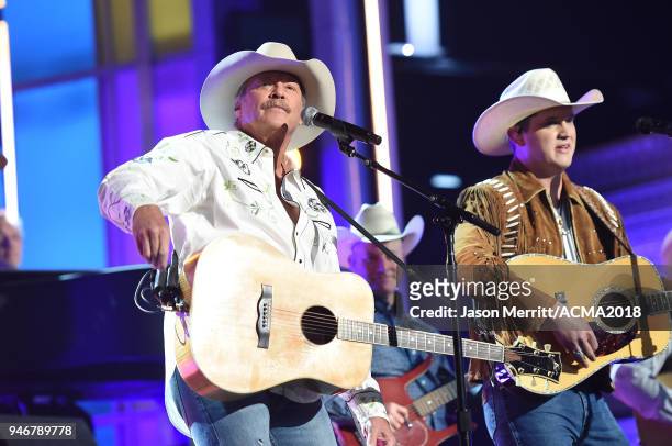 Alan Jackson performs on stage at the 53rd Academy of Country Music Awards at MGM Grand Garden Arena on April 15, 2018 in Las Vegas, Nevada.
