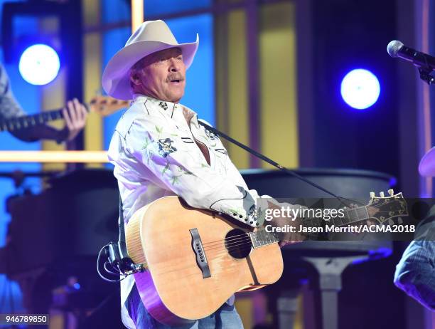 Alan Jackson performs on stage at the 53rd Academy of Country Music Awards at MGM Grand Garden Arena on April 15, 2018 in Las Vegas, Nevada.