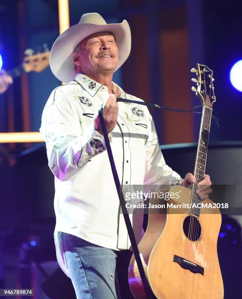 Alan Jackson performs on stage at the 53rd Academy of Country Music Awards at MGM Grand Garden Arena on April 15, 2018 in Las Vegas, Nevada.