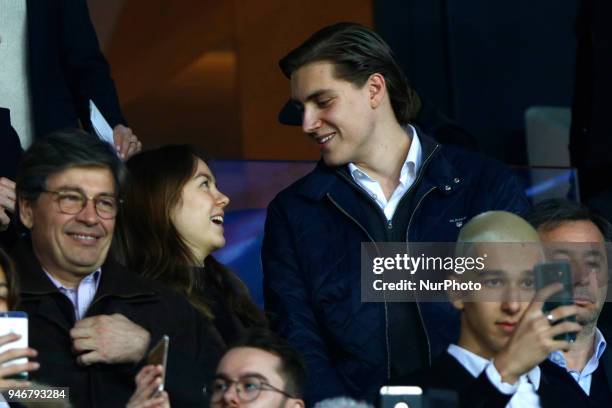 Princess Alexandra of Hanover and boyfriend Ben Sylvester Strautmann attend the Ligue 1 match between Paris Saint Germain and AS Monaco at Parc des...