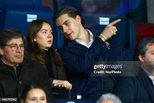 Princess Alexandra of Hanover and boyfriend Ben Sylvester Strautmann attend the Ligue 1 match between Paris Saint Germain and AS Monaco at Parc des...