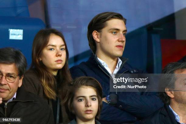 Princess Alexandra of Hanover and boyfriend Ben Sylvester Strautmann attend the Ligue 1 match between Paris Saint Germain and AS Monaco at Parc des...