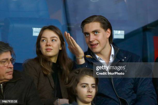 Princess Alexandra of Hanover and boyfriend Ben Sylvester Strautmann attend the Ligue 1 match between Paris Saint Germain and AS Monaco at Parc des...