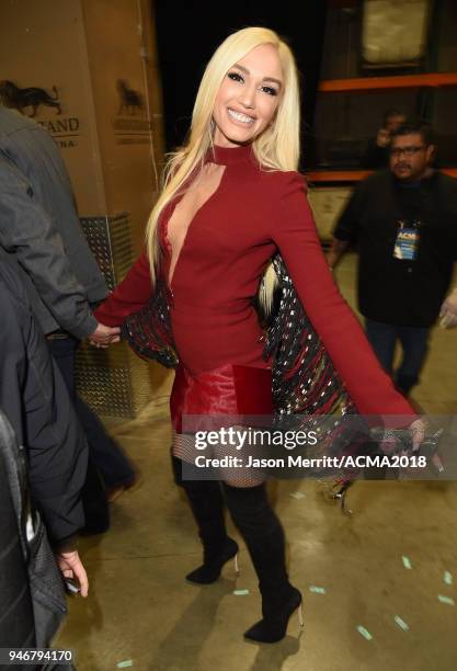 Gwen Stefani attends the 53rd Academy of Country Music Awards at MGM Grand Garden Arena on April 15, 2018 in Las Vegas, Nevada.