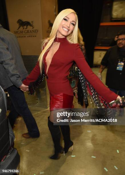 Gwen Stefani attends the 53rd Academy of Country Music Awards at MGM Grand Garden Arena on April 15, 2018 in Las Vegas, Nevada.