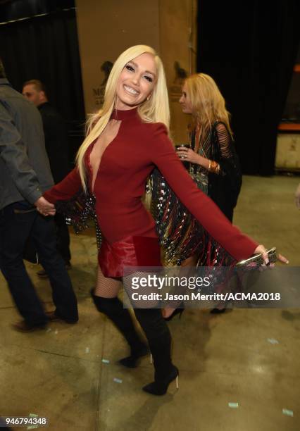Gwen Stefani attends the 53rd Academy of Country Music Awards at MGM Grand Garden Arena on April 15, 2018 in Las Vegas, Nevada.