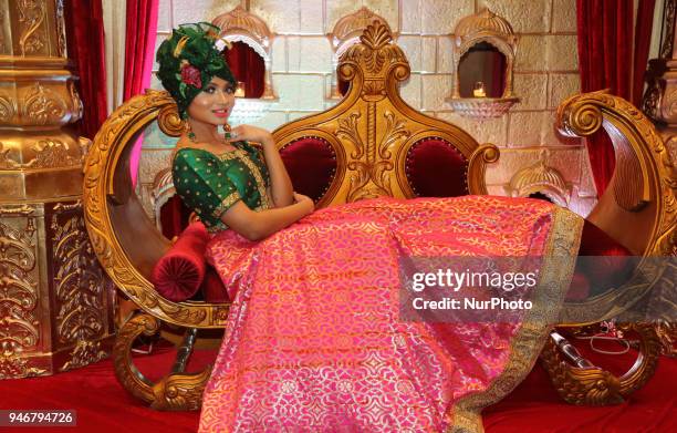 Model wearing an elegant outfit during the Amrapali 2018 fashion exhibition held in Markham, Ontario, Canada on March 11, 2018.