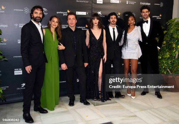 Mateo Gil, Irene Escolar, Vito Sanz, Vicky Luego, Chino Marin, Berta Vazquez and Juan Betancourt attend Opening Day - Red Carpet - Malaga Film...