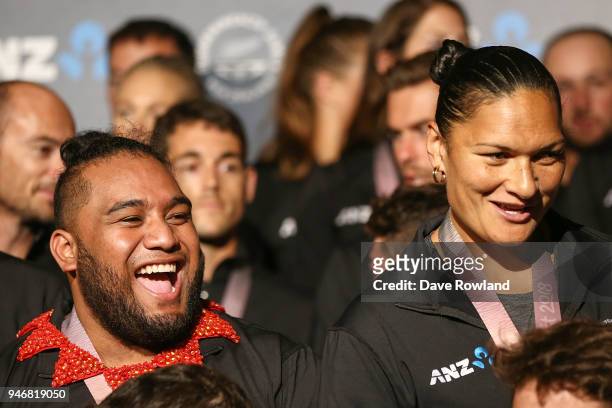 David Liti gold medal for Weightlifting and Dame Valerie Adams, silver medal for Shot Put during the Welcome Home Function at Novotel on April 16,...