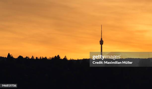 fernsehturm (tv tower), stuttgart, germany - fernsehturm stuttgart stock pictures, royalty-free photos & images