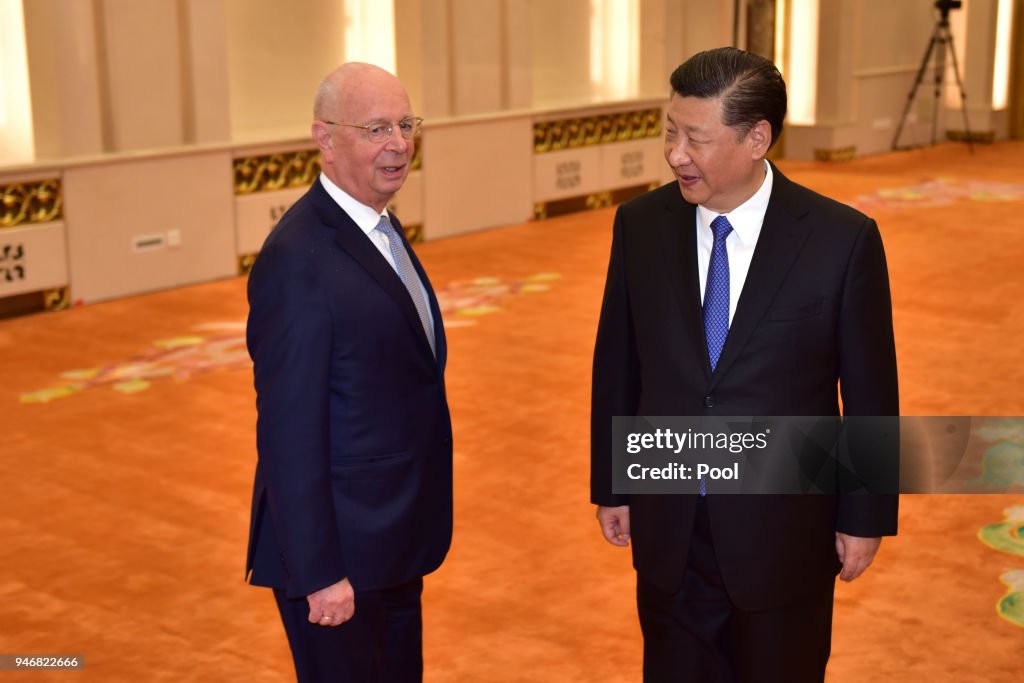 Chinese President Xi Jinping Meets With Klaus Schwab, Founder and Executive Chairman of the World Economic Forum