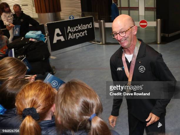 Bruce Wakefield, silver medal for para lawn bowls during the Welcome Home Function at Novotel on April 16, 2018 in Auckland, New Zealand.