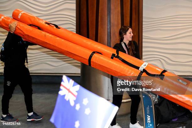 Eliza McCartney, silver medal for pole vault during the Welcome Home Function at Novotel on April 16, 2018 in Auckland, New Zealand.
